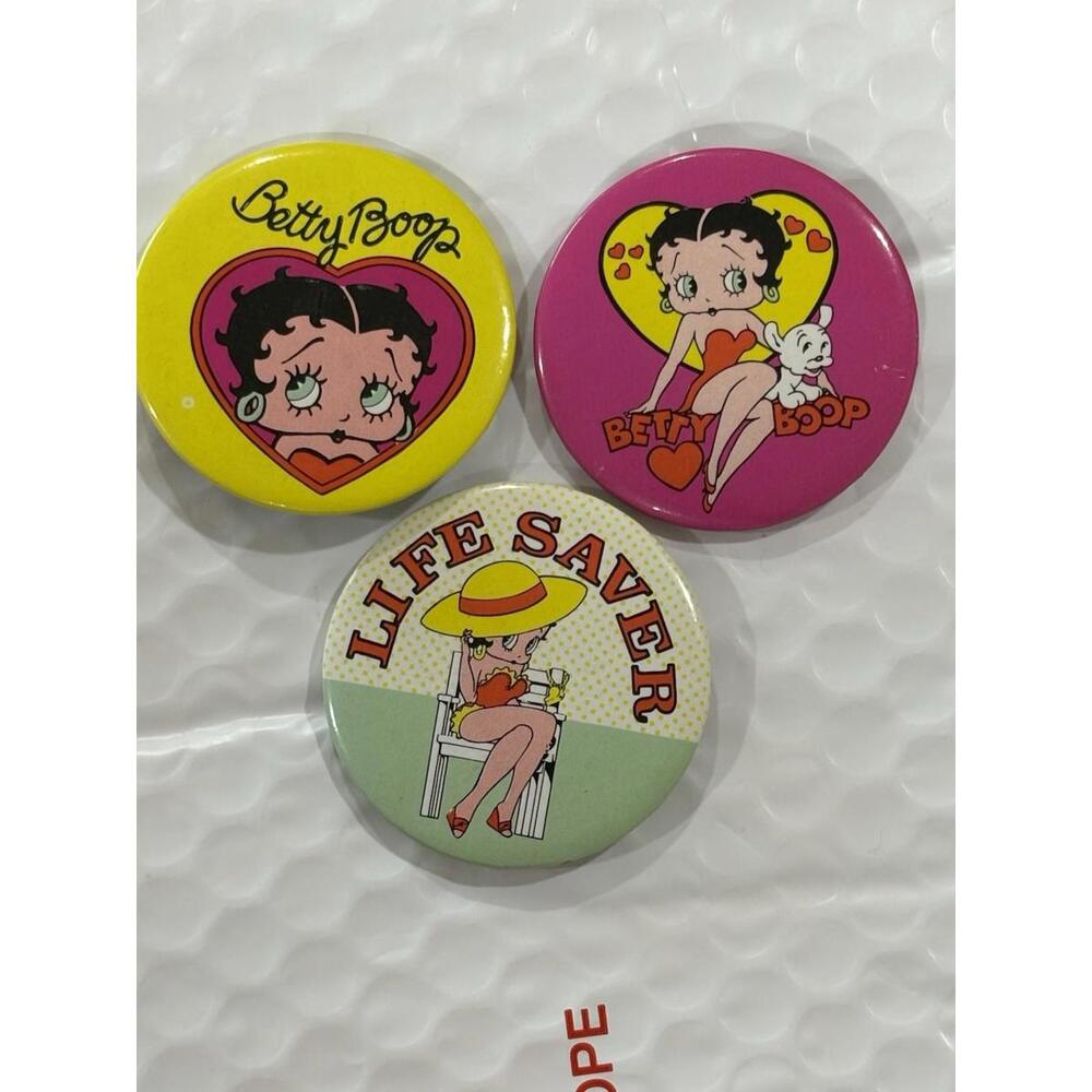 3 Vintage Betty Boop Novelty Pins